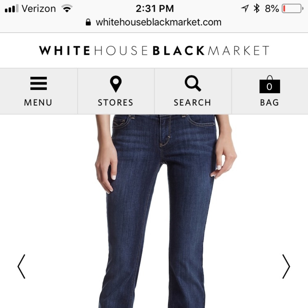White House Black Market Noir Jeans, Size 10S